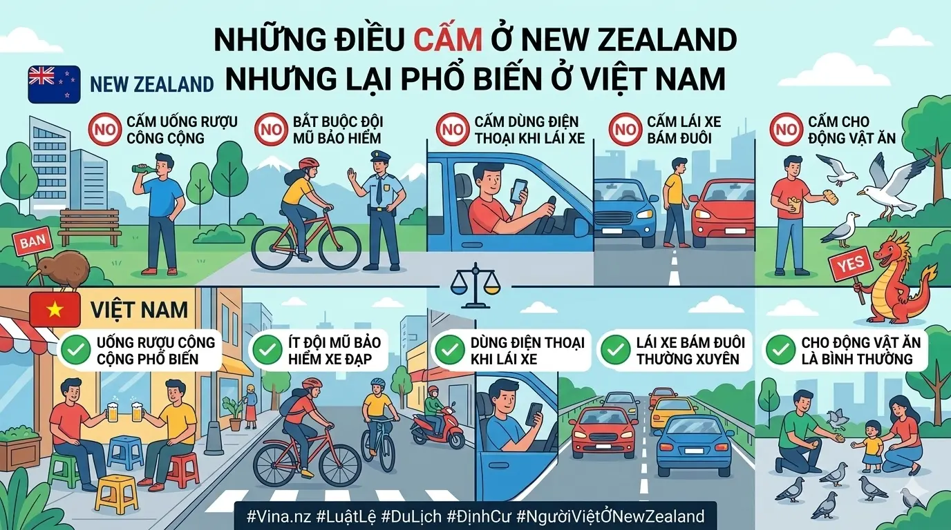 10 quy định cấm ở New Zealand nhưng không có ở Việt Nam