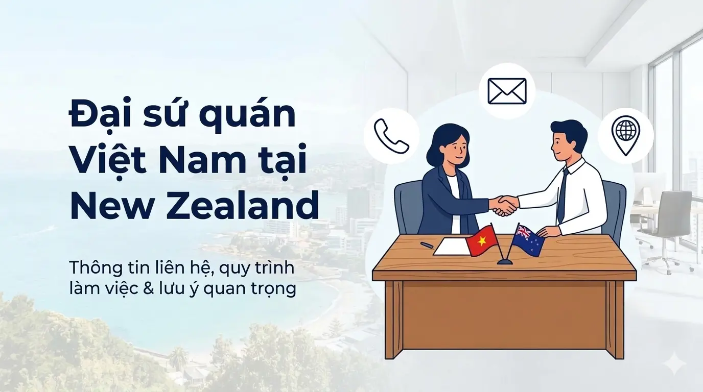 Đại sứ quán Việt Nam tại New Zealand & Cách làm việc với Đại sứ quán